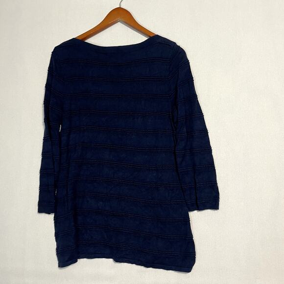 41 Hawthorn Navy Blue Ribbed Round Neck Sweater - Size M - Picture 3 of 7